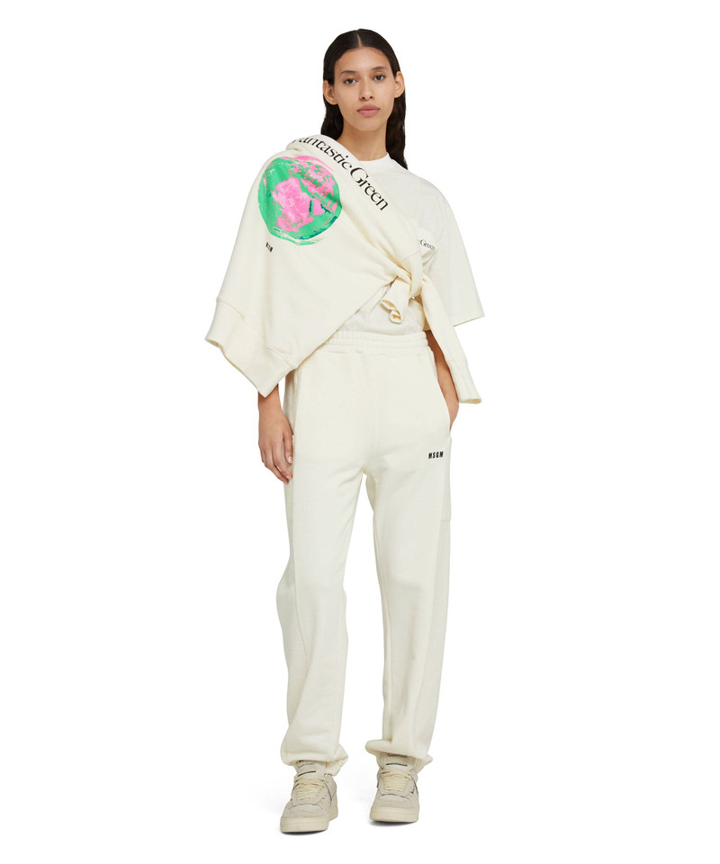MSGM Organic cotton crewneck sweatshirt from the MSGM Fantastic Green Capsule outlook
