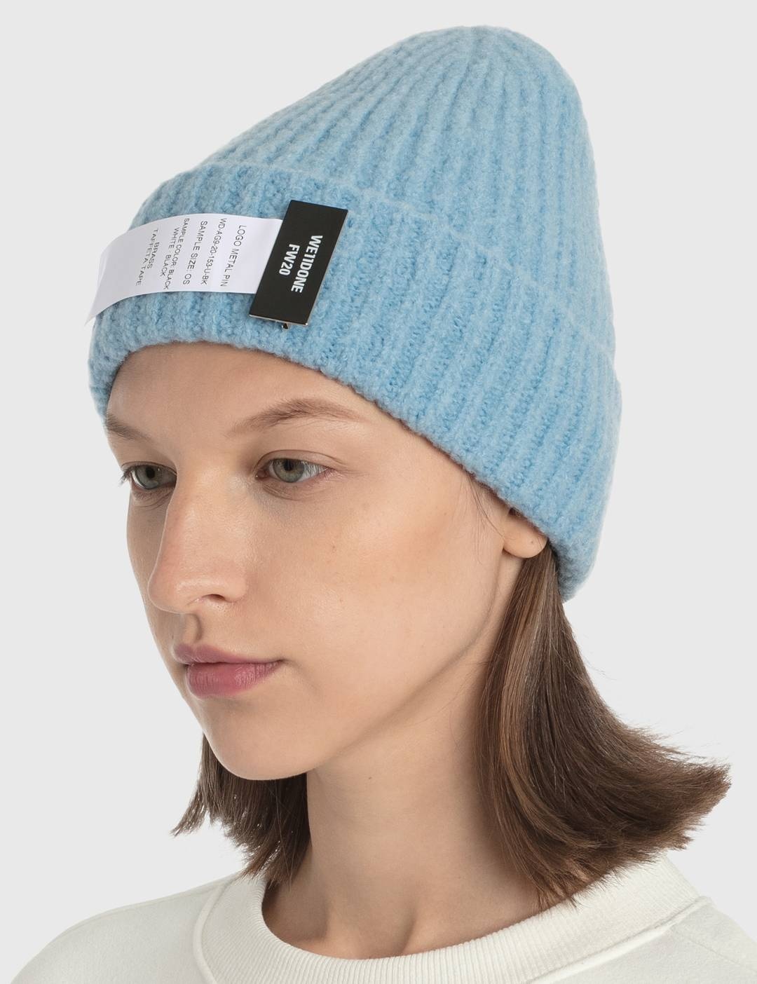 Blue Felted Knit Long Beanie - 4