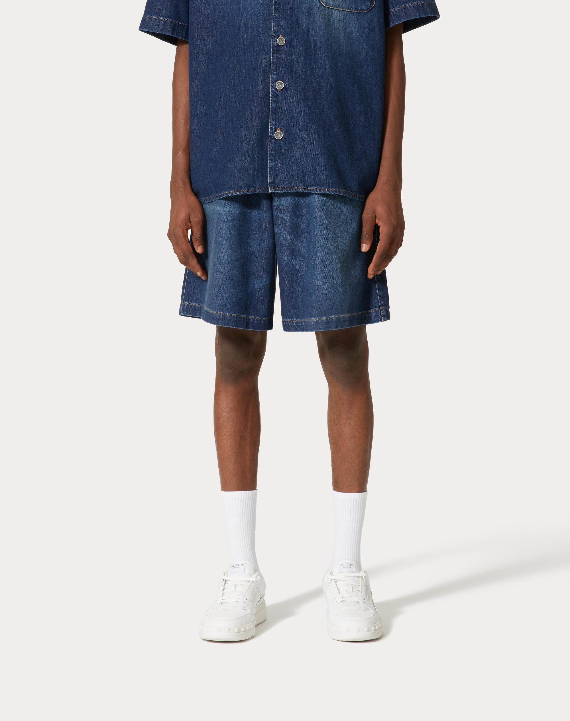 DENIM CHAMBRAY BERMUDA SHORTS - 3