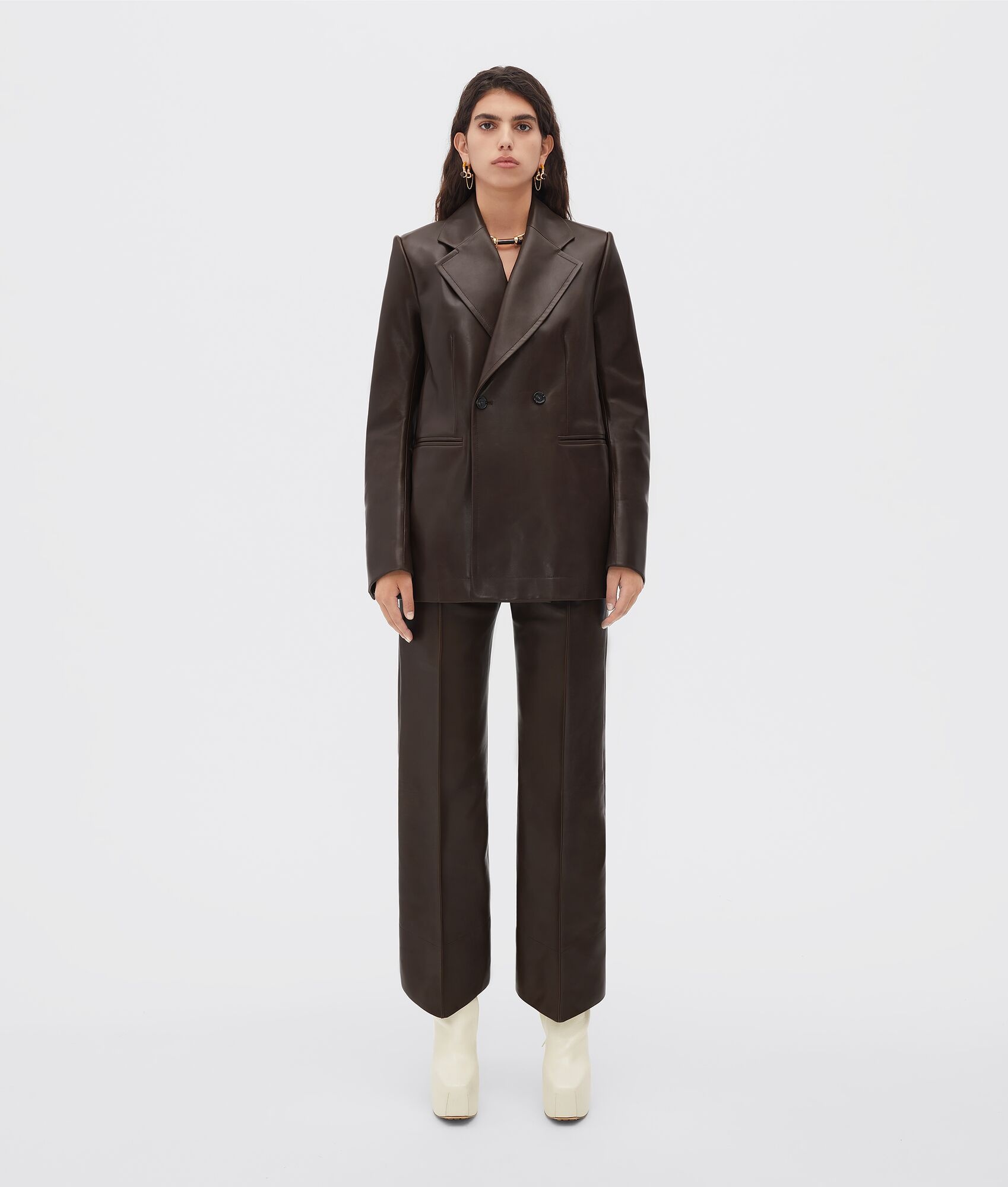 leather trousers with curved legs - 4