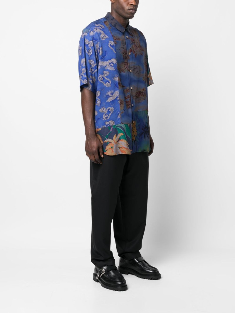 all-over graphic-print patchwork shirt 3