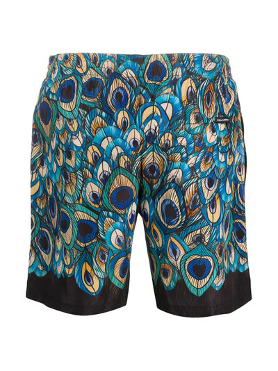 Dolce & Gabbana peacock print swimming trunks outlook