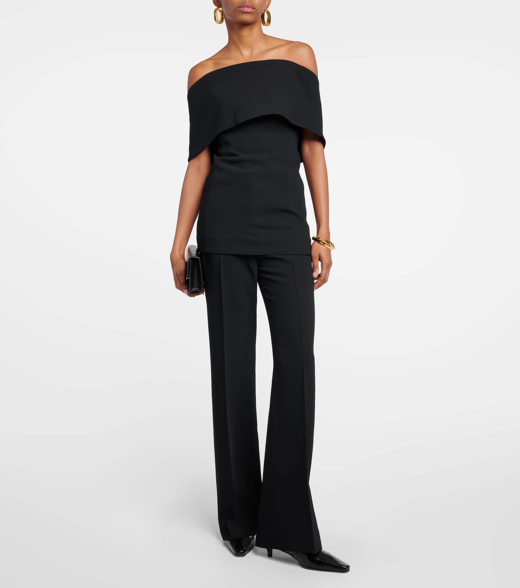 Off-shoulder crêpe top - 2