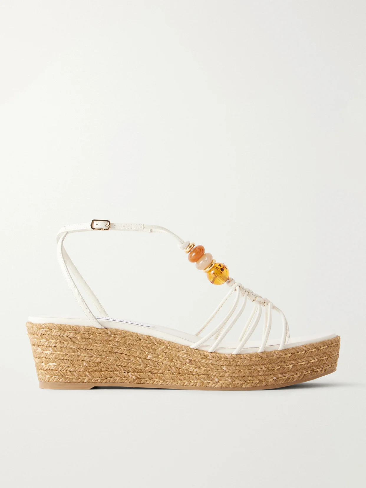 Lemi 50 Bead-embellished Leather Wedge Sandals - 1