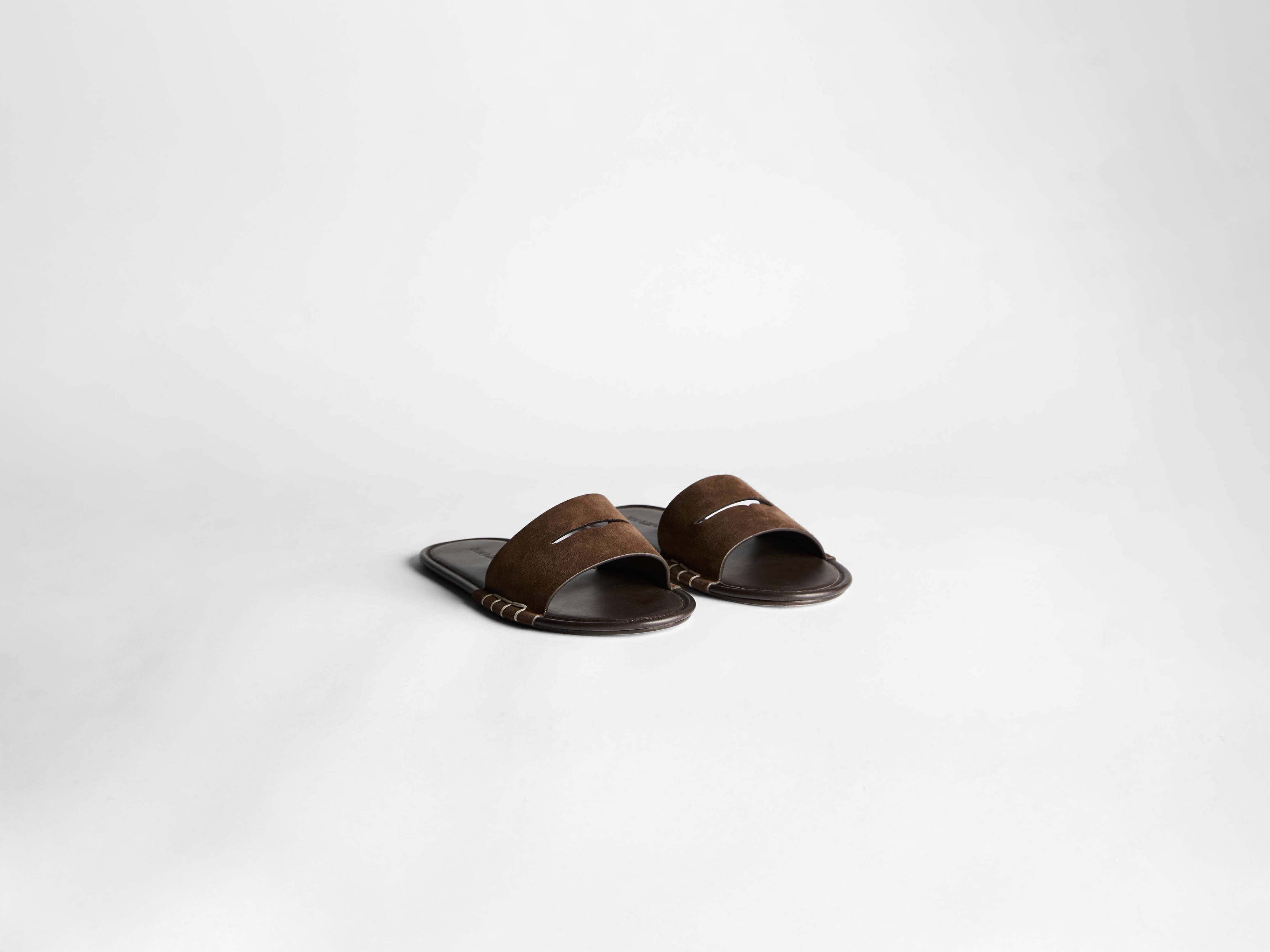 WOMENS LOAFER MULE SLIDES IN BROWN - 2