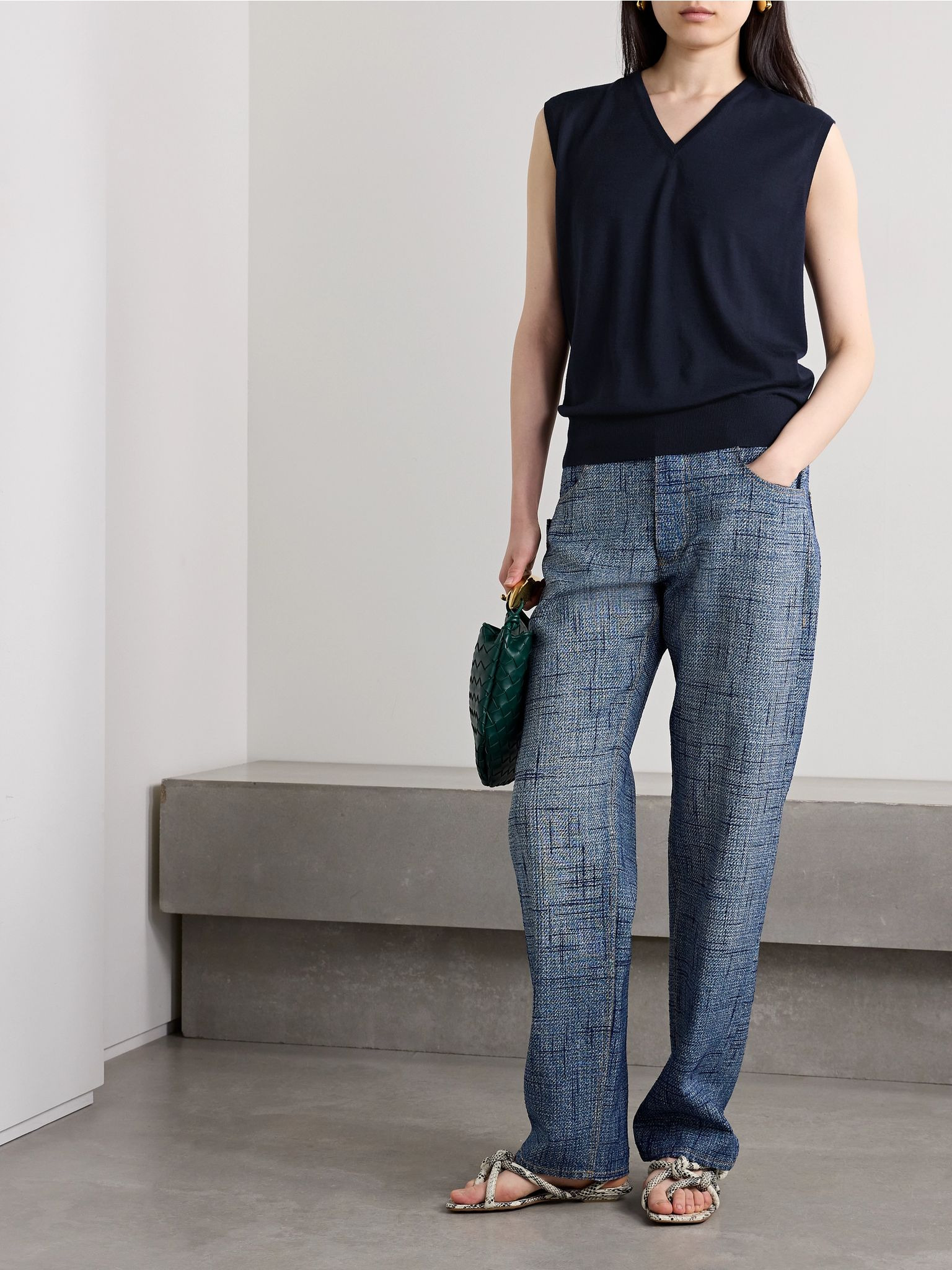 Cashmere-blend vest Navy - 2