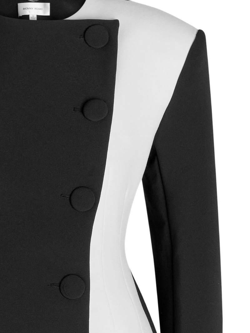 RONNY KOBO button colour-block mini dress outlook