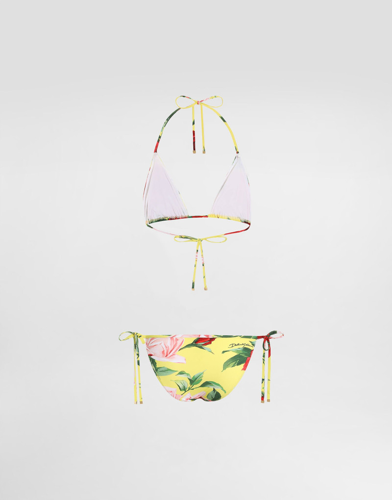 Triangle bikini with floral bouquet print 3