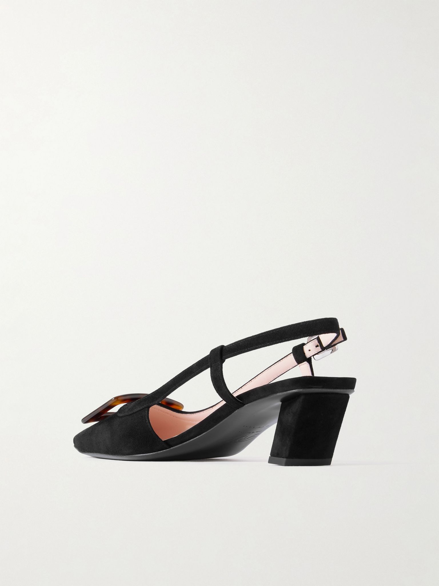 Belle Vivier 45 suede slingback pumps Black - 3