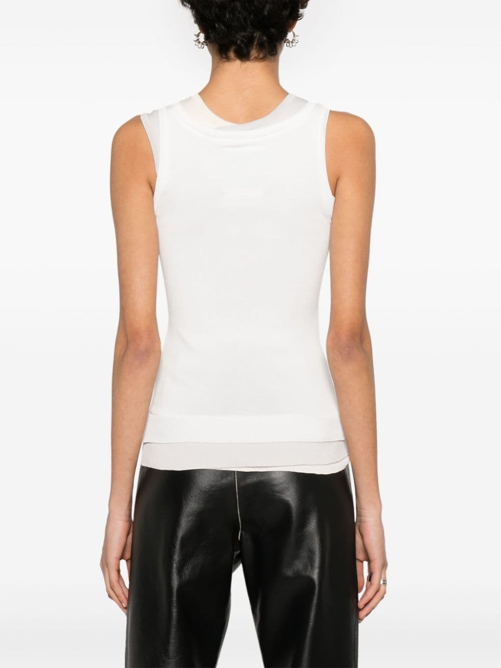 logo-patch layered tank top - 4