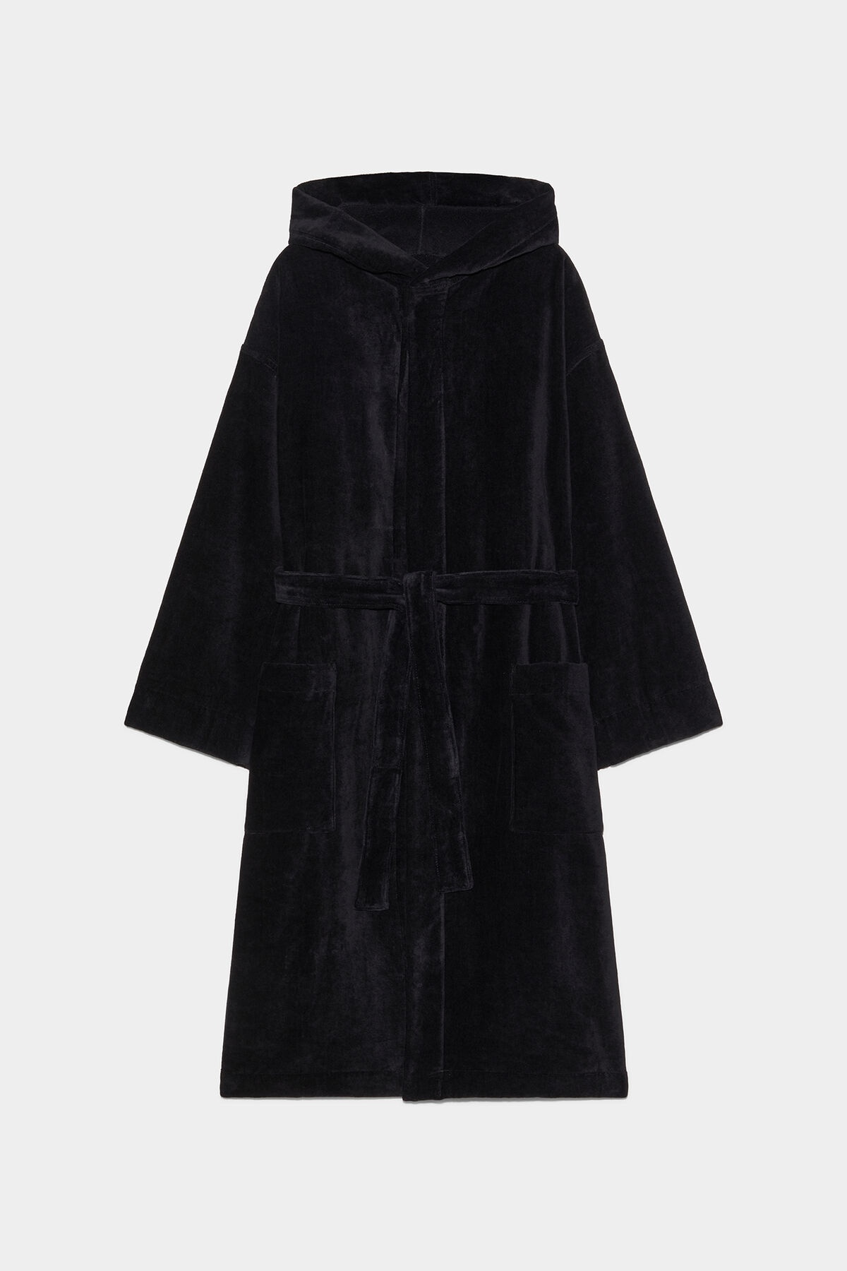 IBRA BLACK ON BLACK BATHROBE - 1