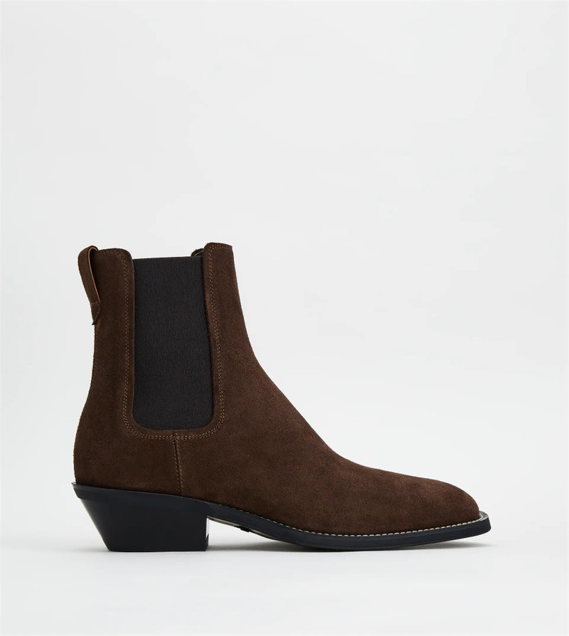ANKLE BOOTS IN SUEDE - BROWN 1