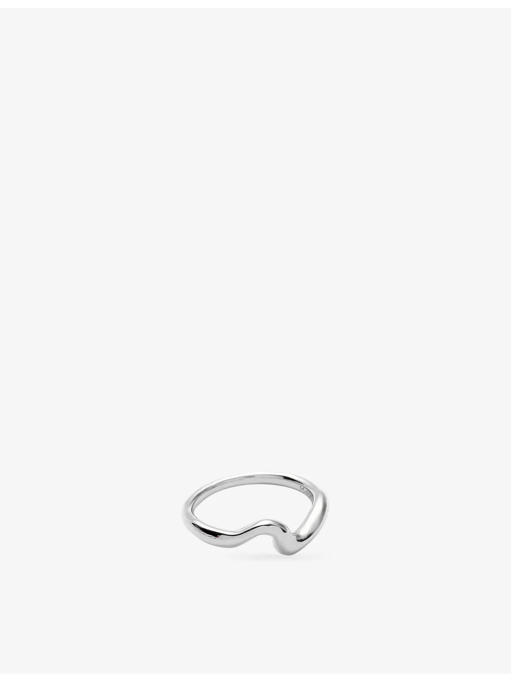 Molten Wave Sterling Silver Stacking Ring - 1