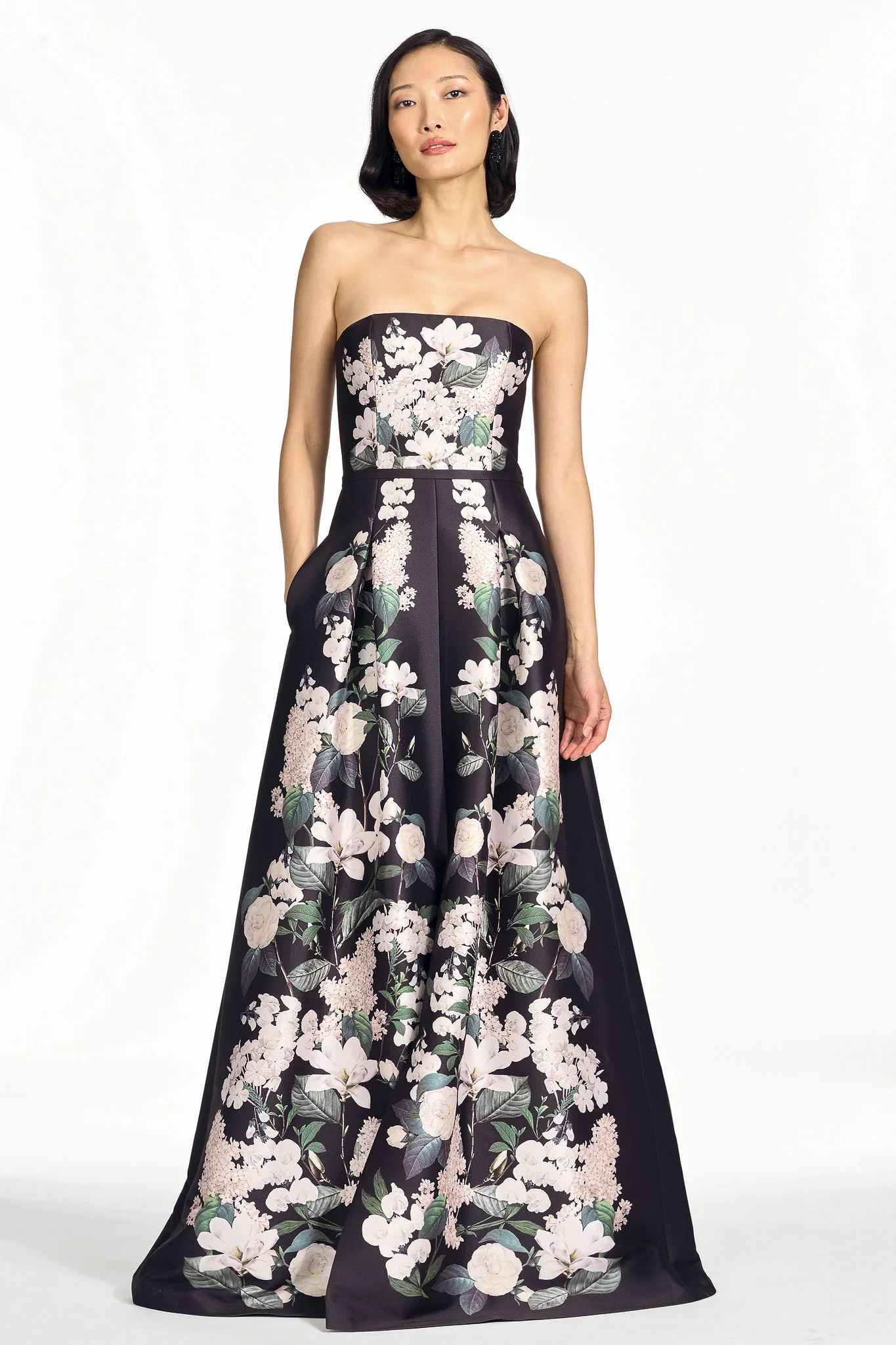 GILLIAN GOWN - INK & IVORY BLOOMS - 1