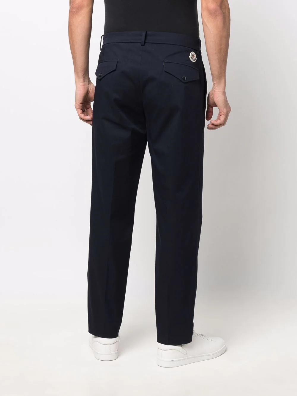 logo-patch straight-leg trousers - 4