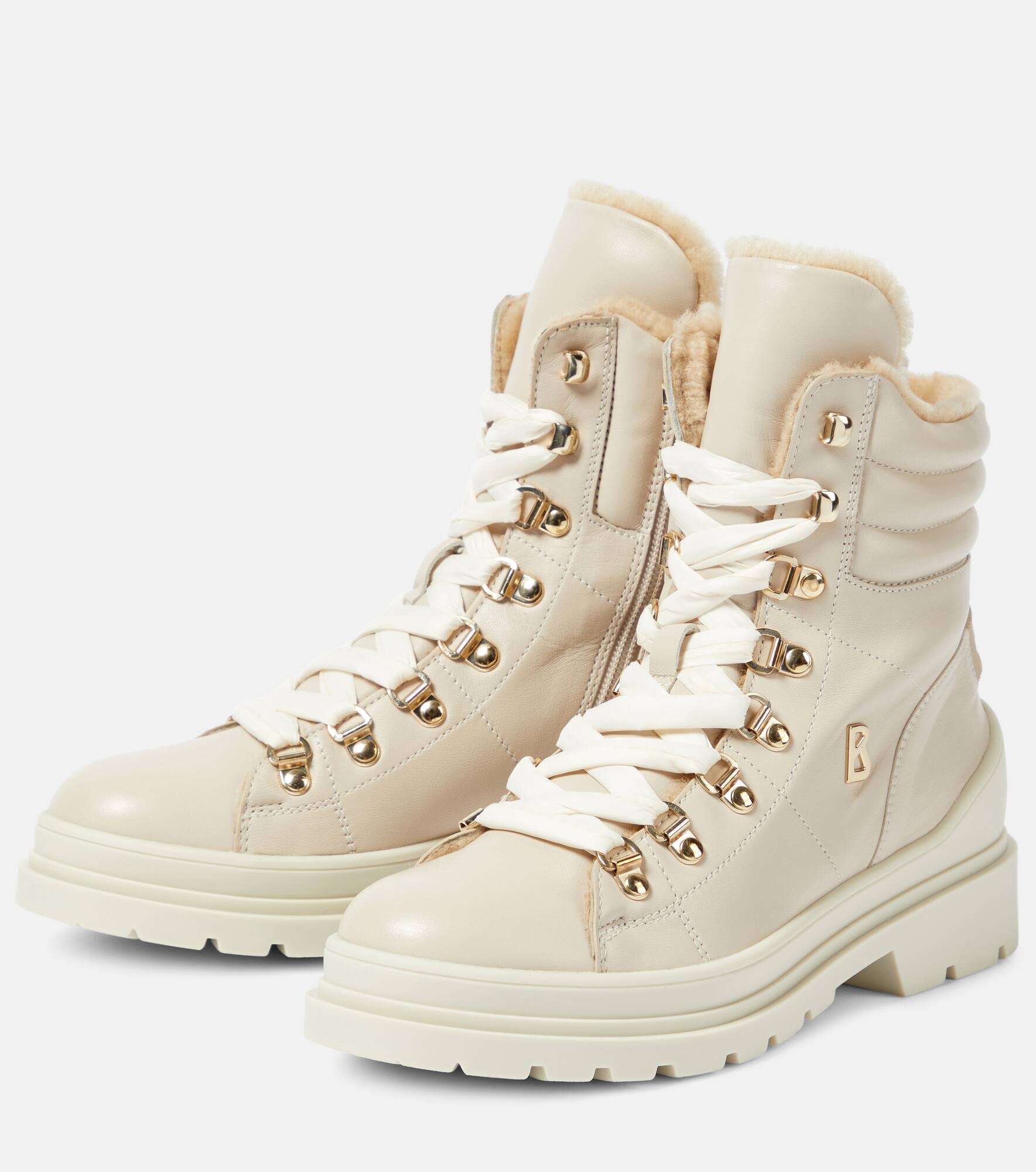 Shearling-lined leather boots - 5
