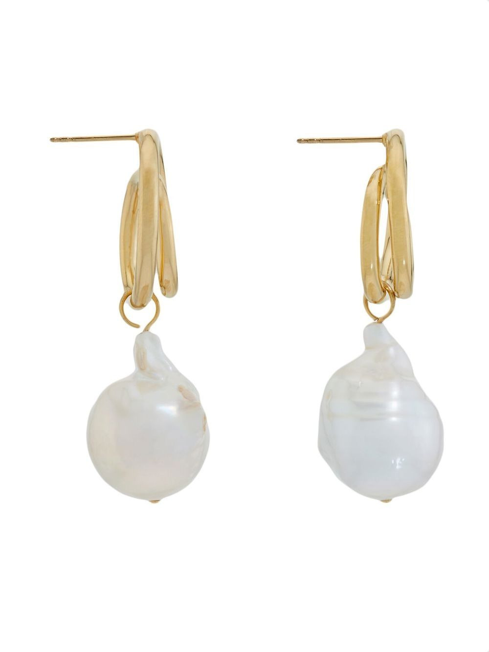 baroque-pearl drop earrings - 3