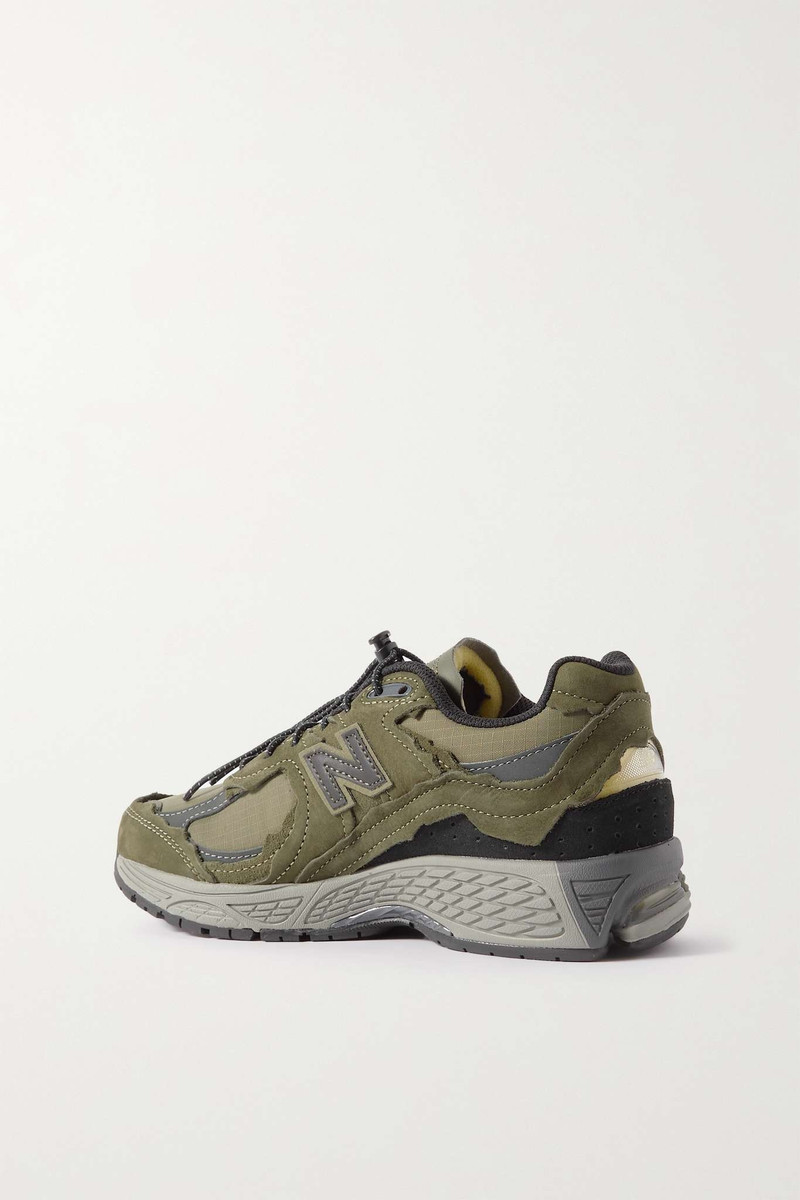 2002R leather-trimmed mesh and suede sneakers 3