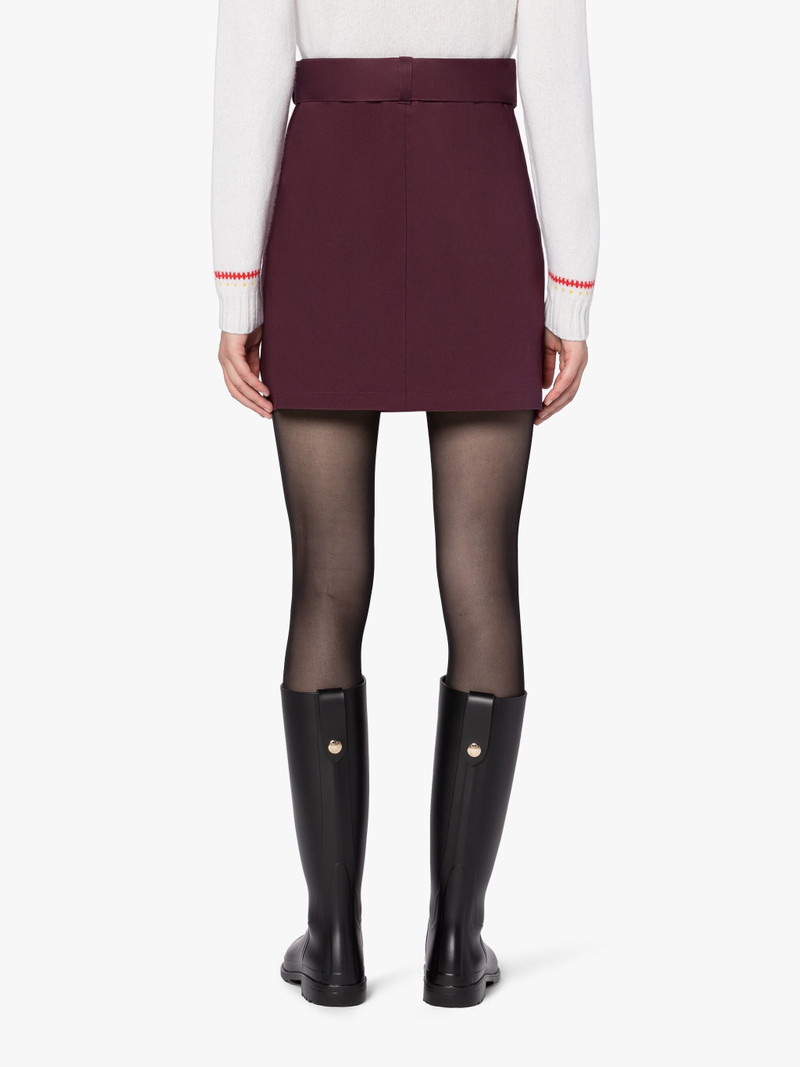 SEEMA BURGUNDY BONDED COTTON SKIRT 4