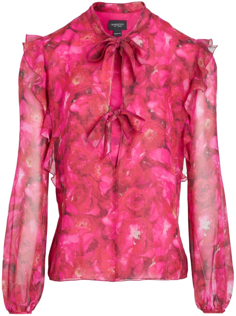 floral-print silk-georgette blouse 1