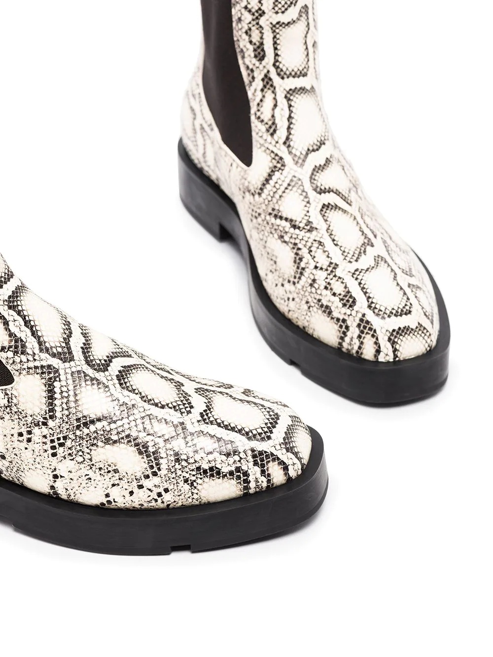 snake print chelsea ankle boots - 4