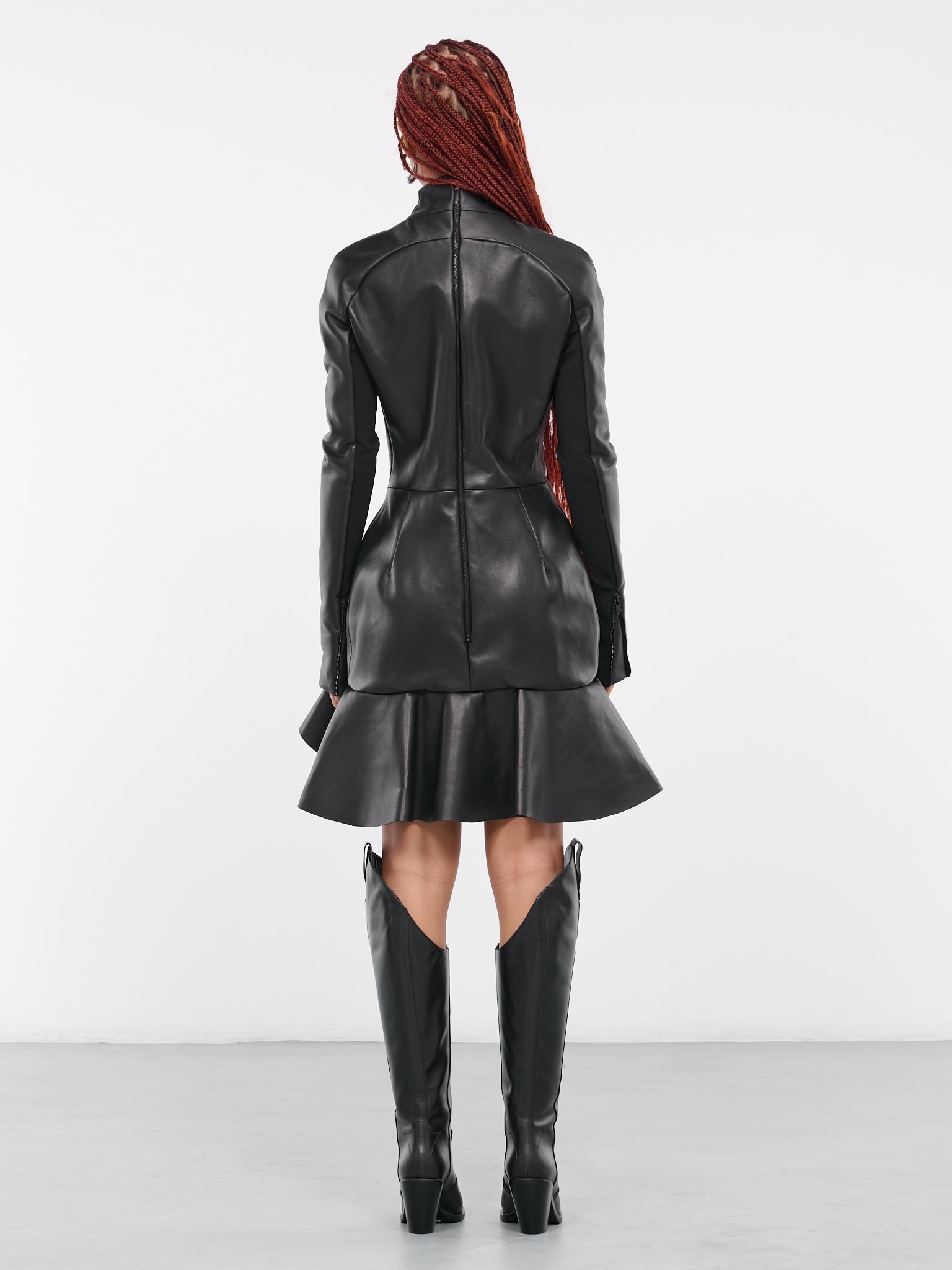 Leather Ruffle Mini Dress - 3
