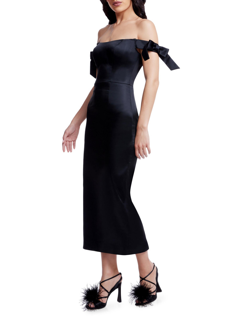 Women's Verona Corseted Satin Dress - Black 4