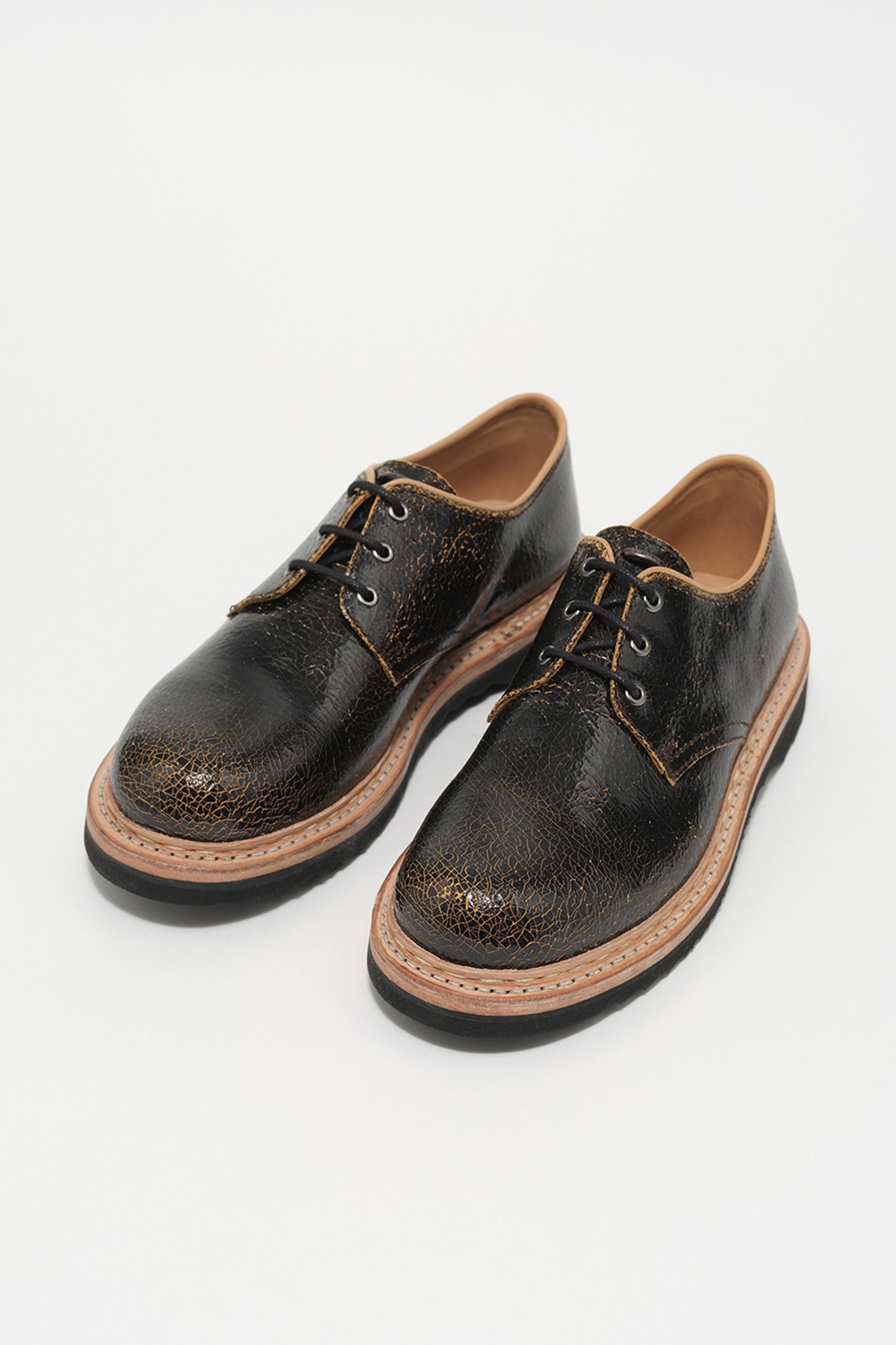 Trampler Shoe Fractured Black Leather - 6