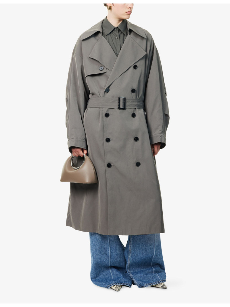 The Frankie Shop Mavis Oversized Woven Trench outlook