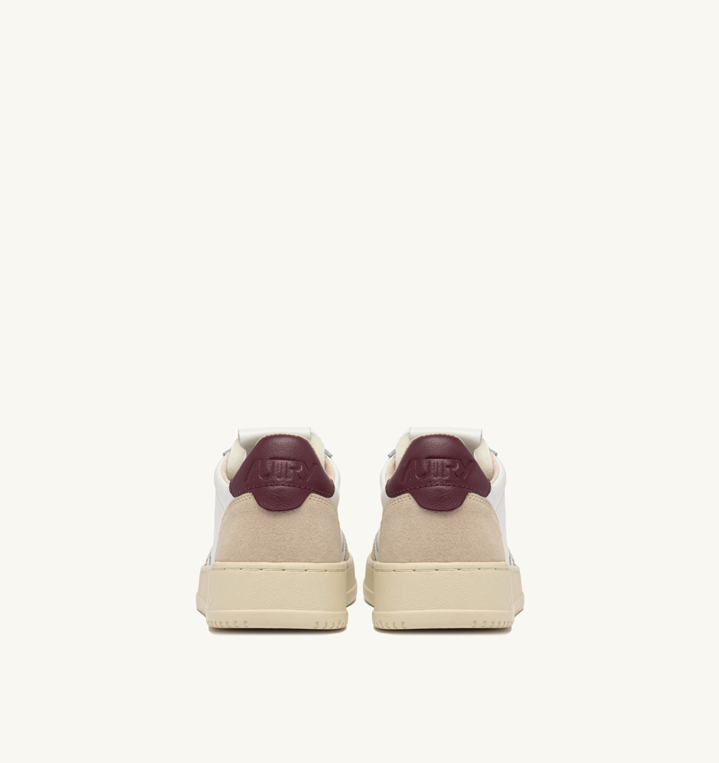 MEDALIST LOW SNEAKERS IN WHITE AND BURGUNDY SUEDE AND LEATHER - 3