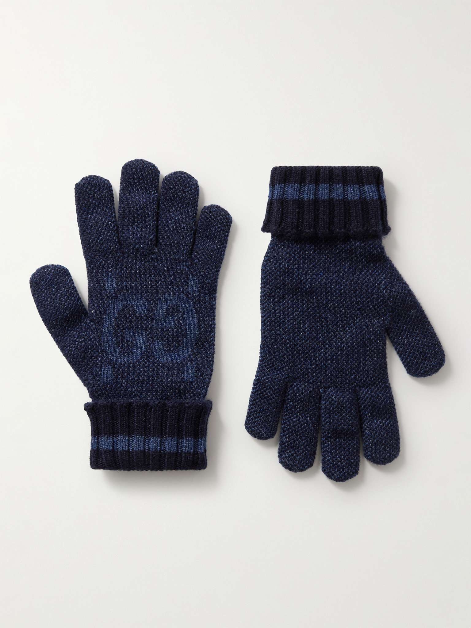 GUCCI Logo-Jacquard Cashmere Gloves | mrporter | REVERSIBLE