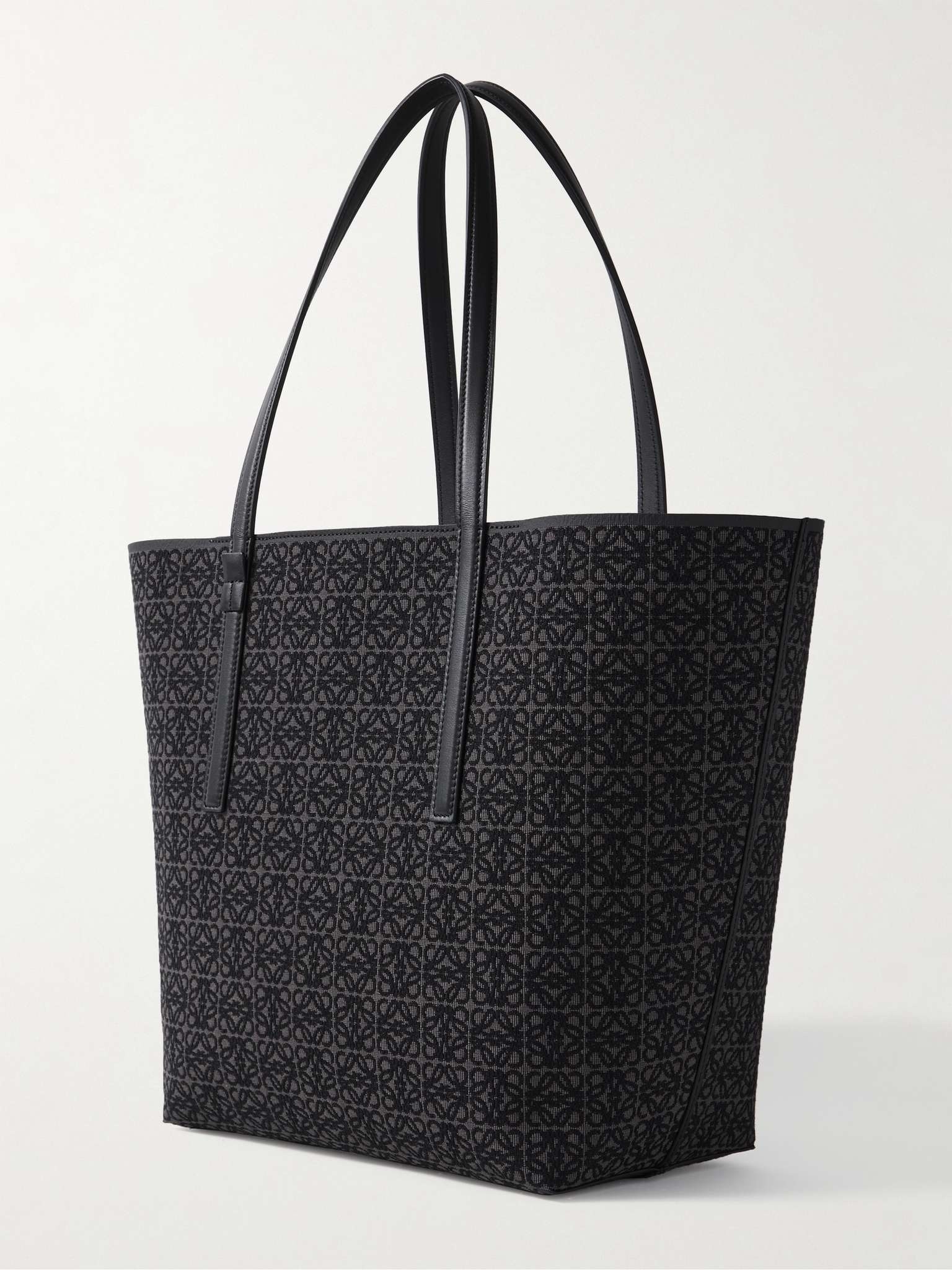 Leather-Trimmed Logo-Jacquard Canvas Tote Bag - 4