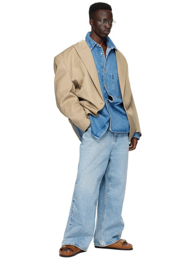 HED MAYNER Blue Patch Pocket Denim Shirt outlook
