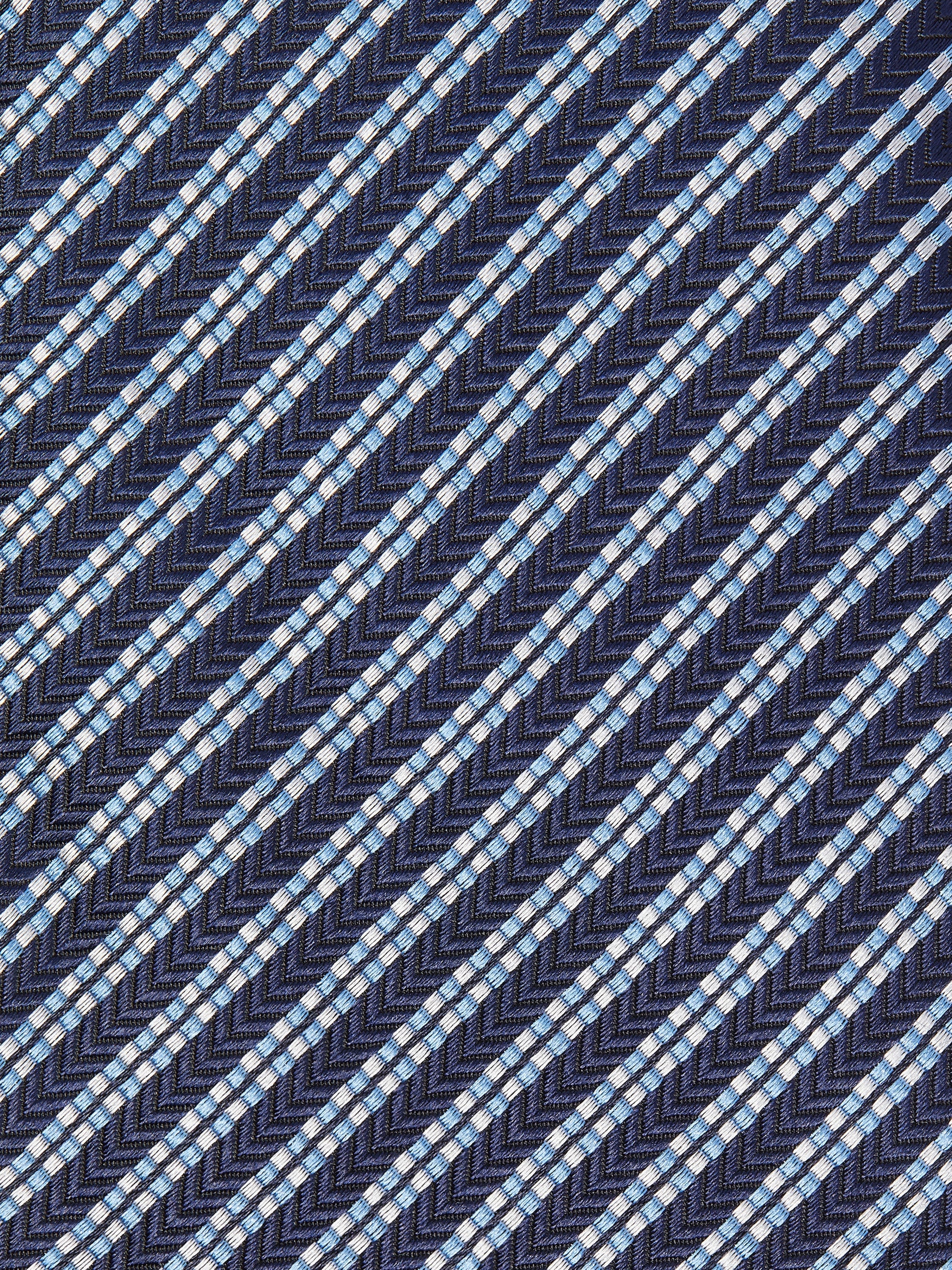 DARK BLUE CINQUE PIEGHE SILK TIE - 2