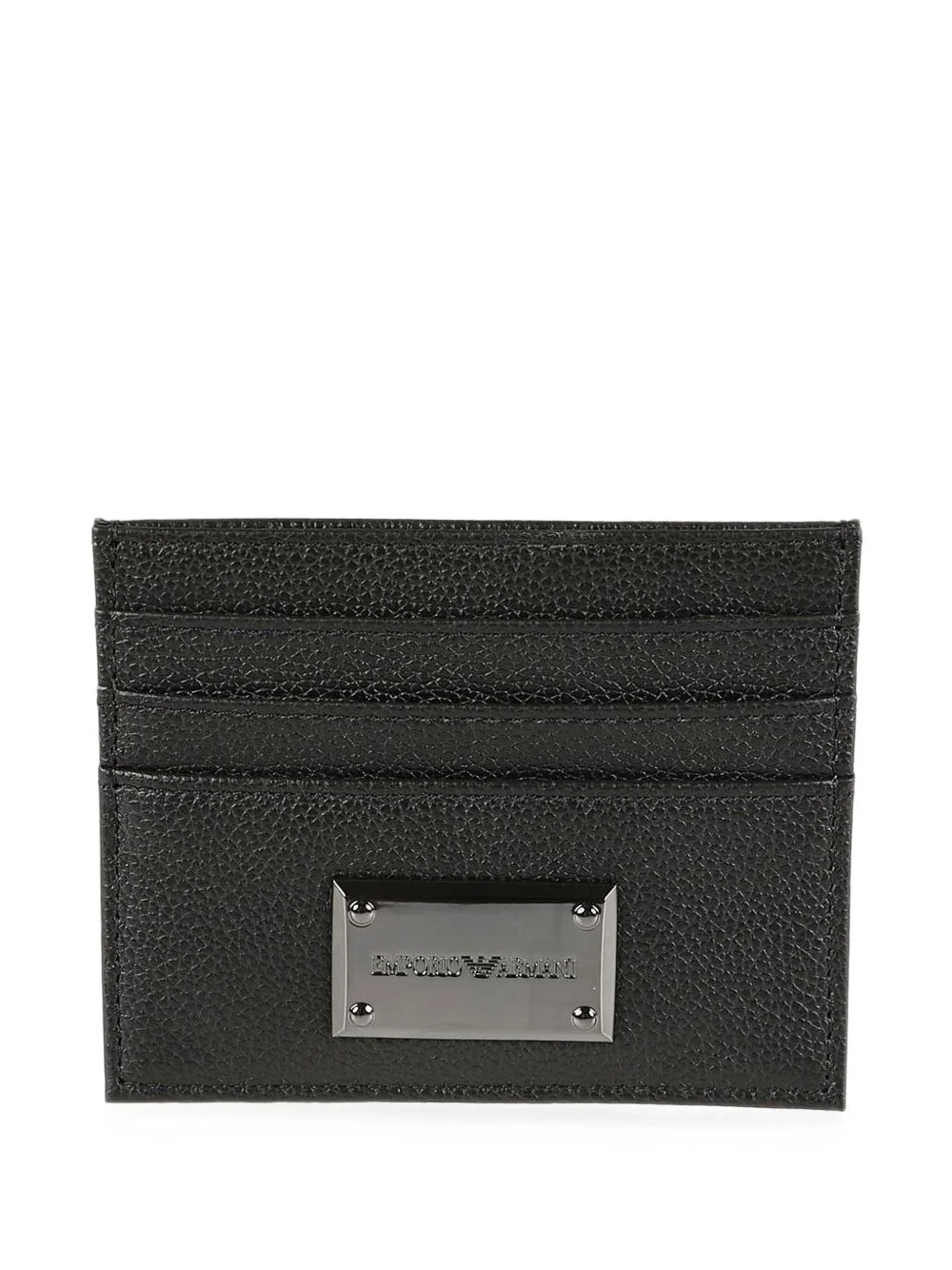 logo-plaque pebbled cardholder - 1
