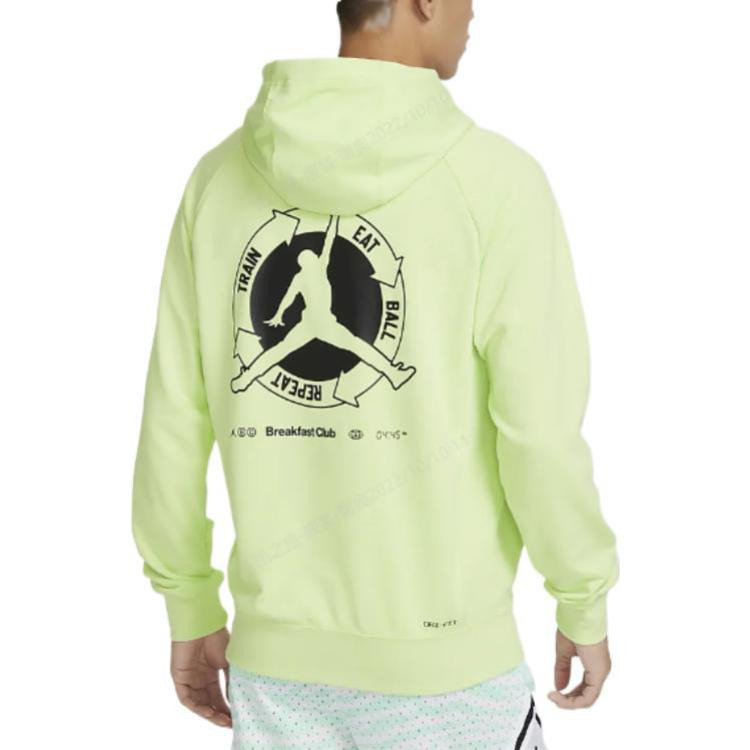 Air Jordan Solid Color Drawstring Hoodie Men's Light Lime DV1291-383 - 4