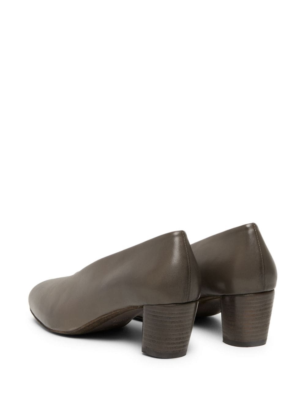 block-heel leather pumps - 3