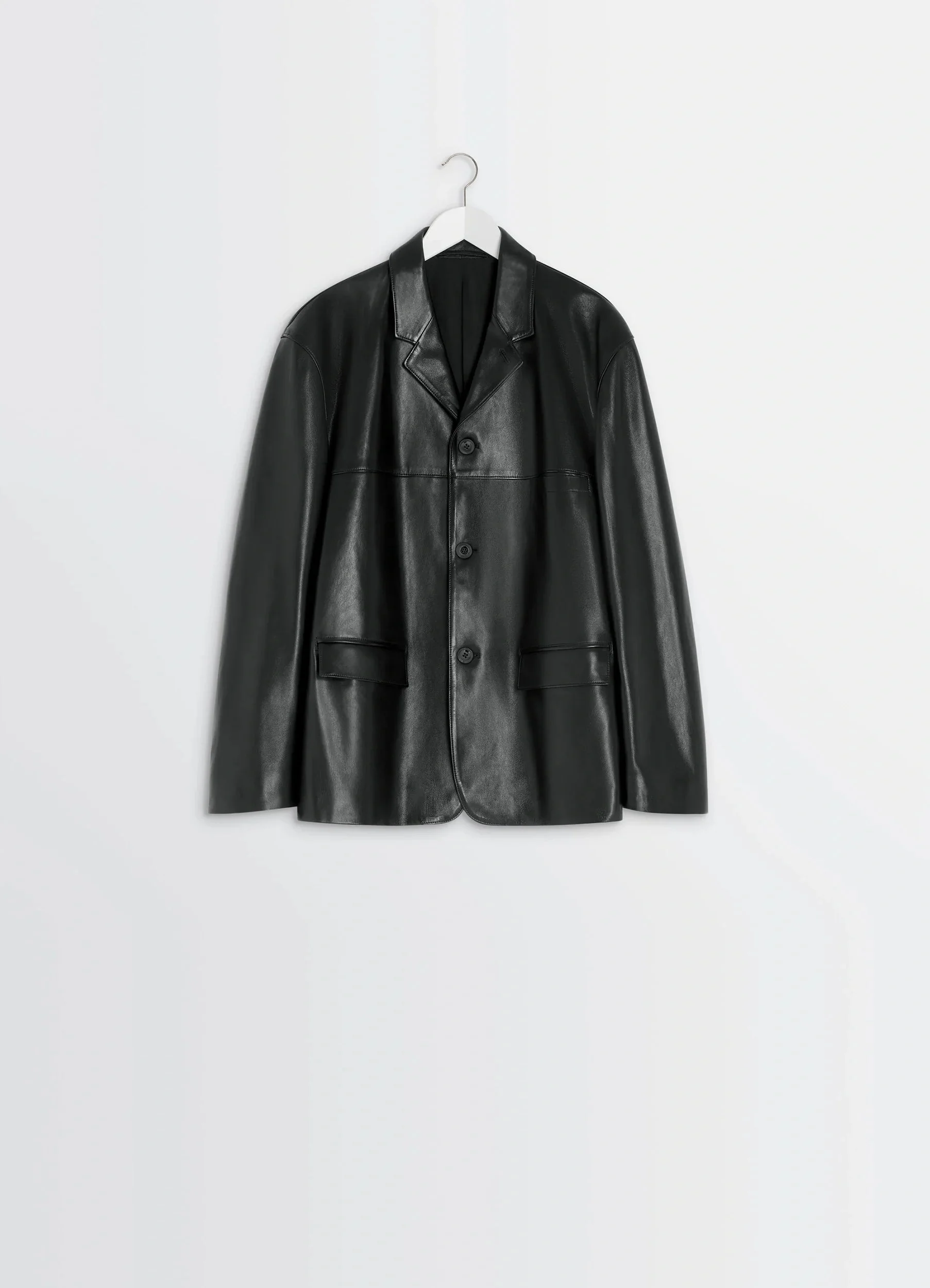 LEATHER SINGLE BREASTED JACKET - 1