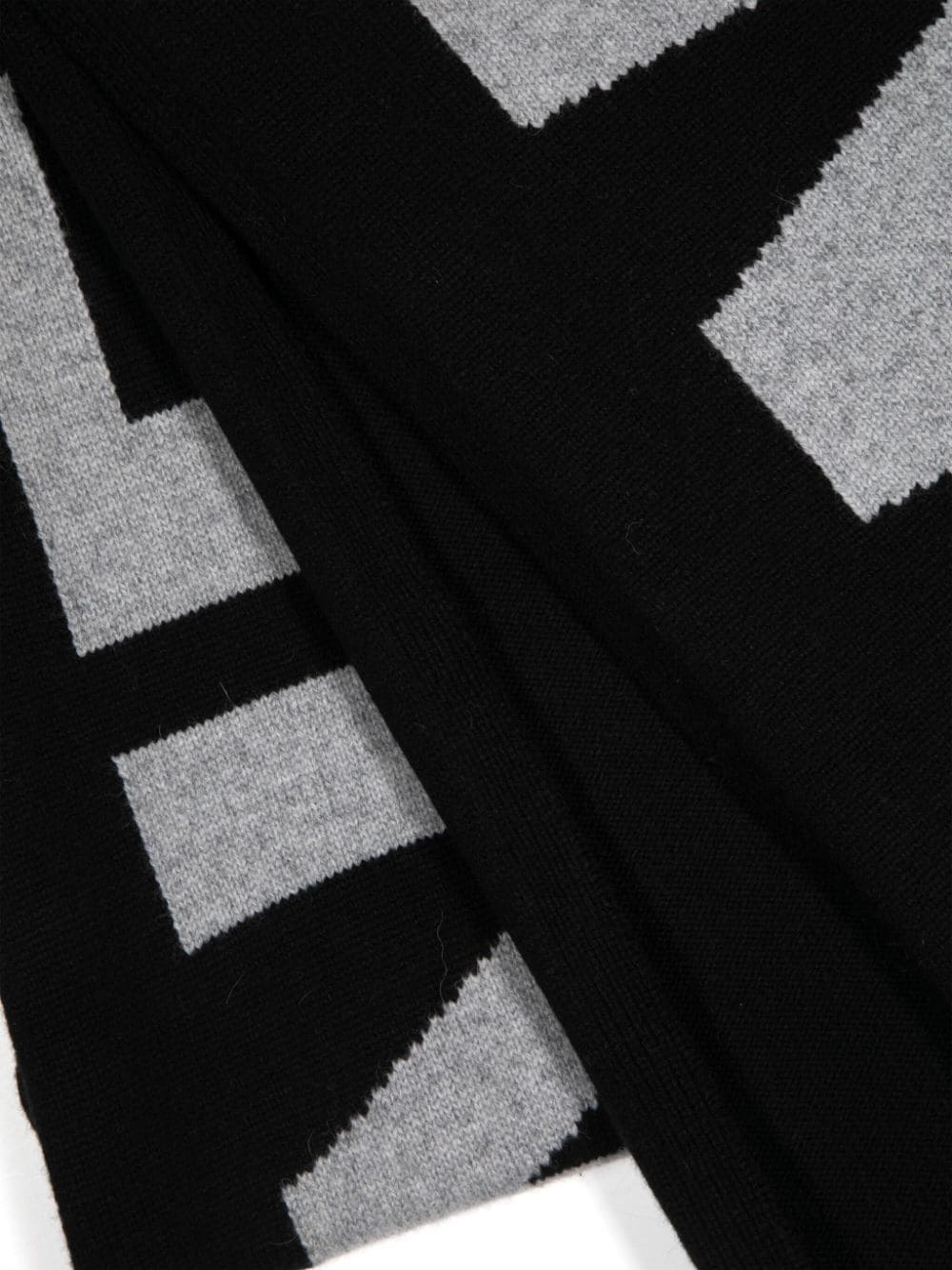 logo-jacquard tasselled scarf - 3