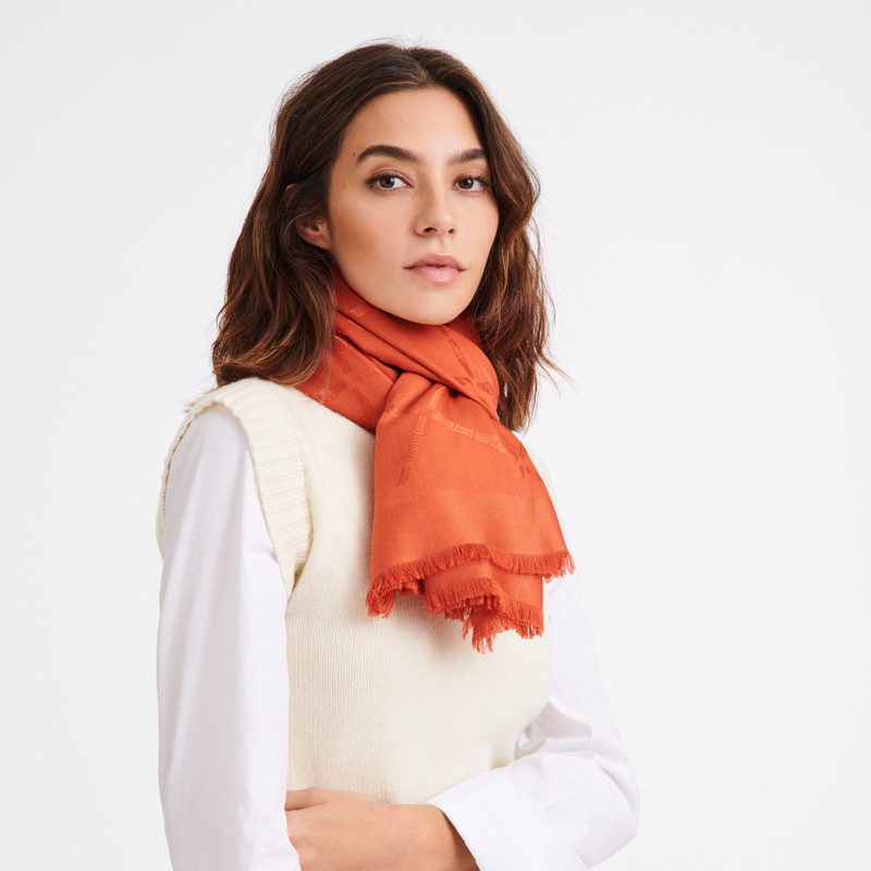 Longchamp Le Roseau Shawl Paprika - Silk Blend outlook