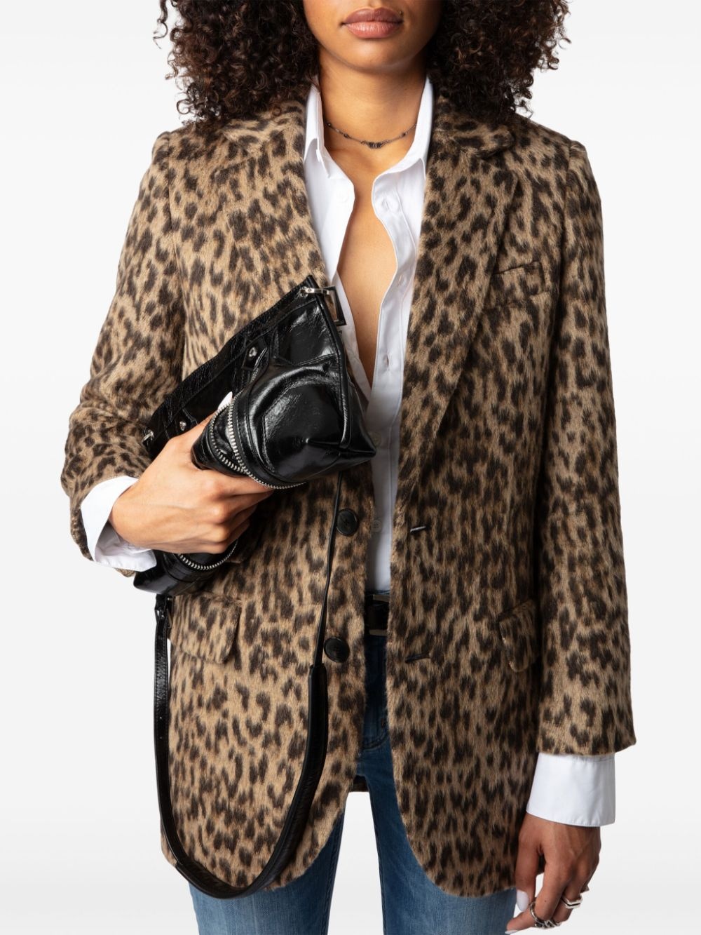 Zadig & Voltaire Violet Soft Wild Leopard-Print Blazer