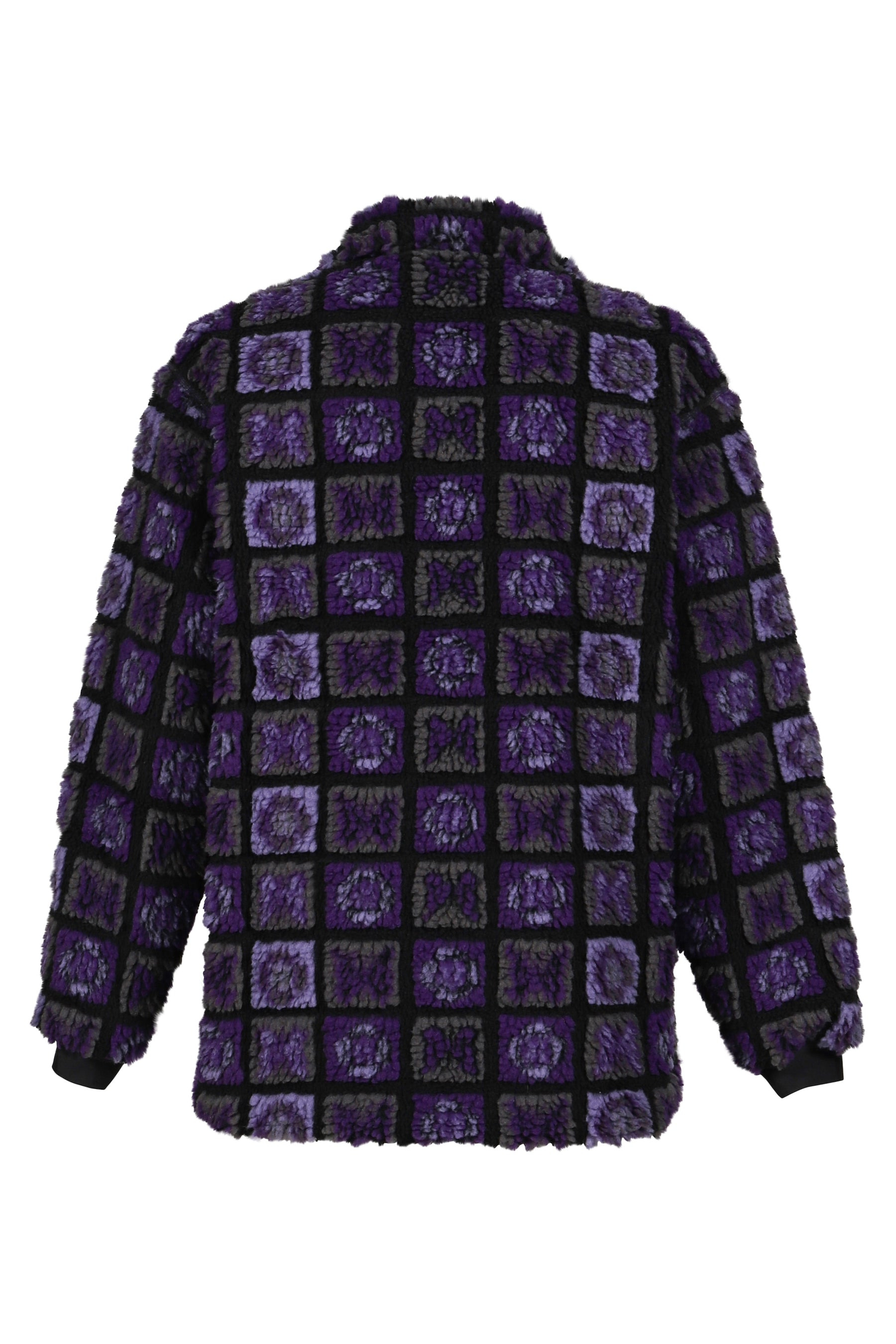 FUR JACKET - PAPILLON PLAID PILE / PUR BLK - 2