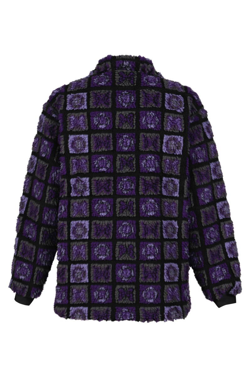 NEEDLES FUR JACKET - PAPILLON PLAID PILE / PUR BLK outlook