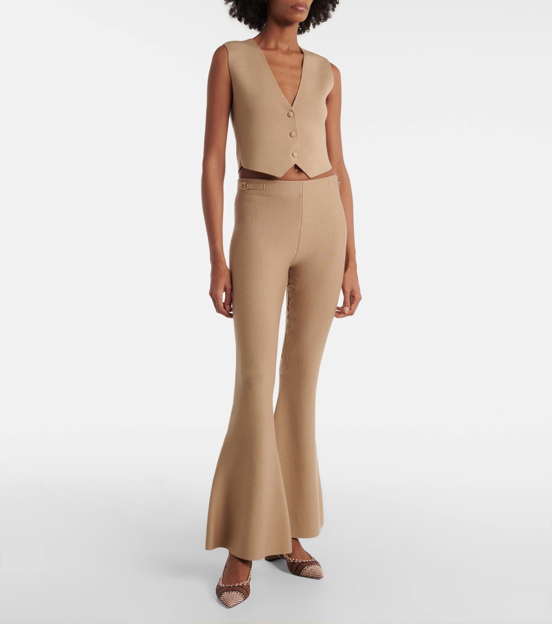 Virgin wool flared pants - 6