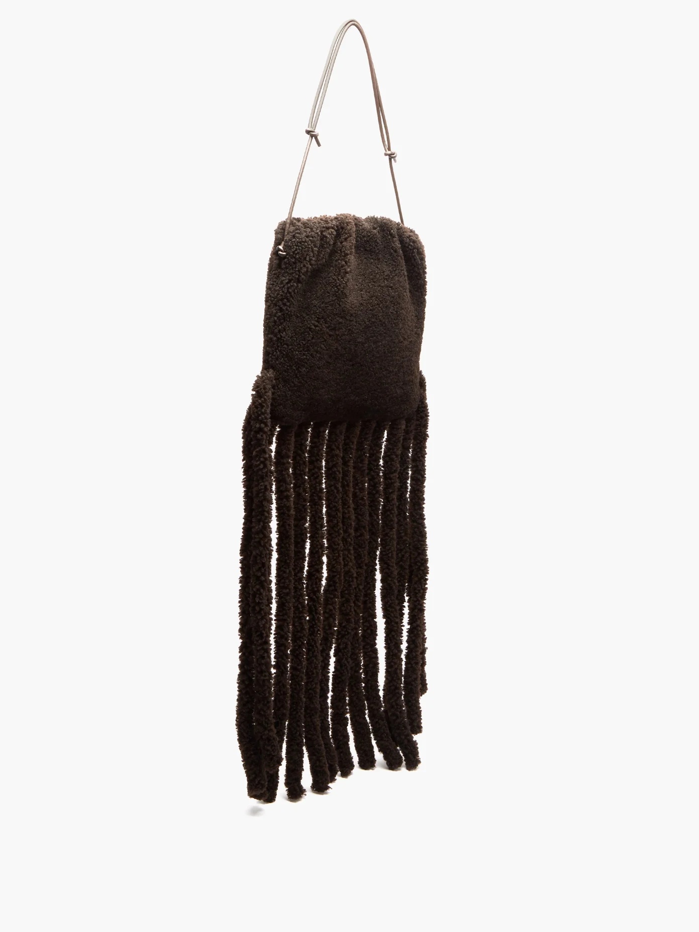 The Fringe Pouch shearling clutch bag - 4