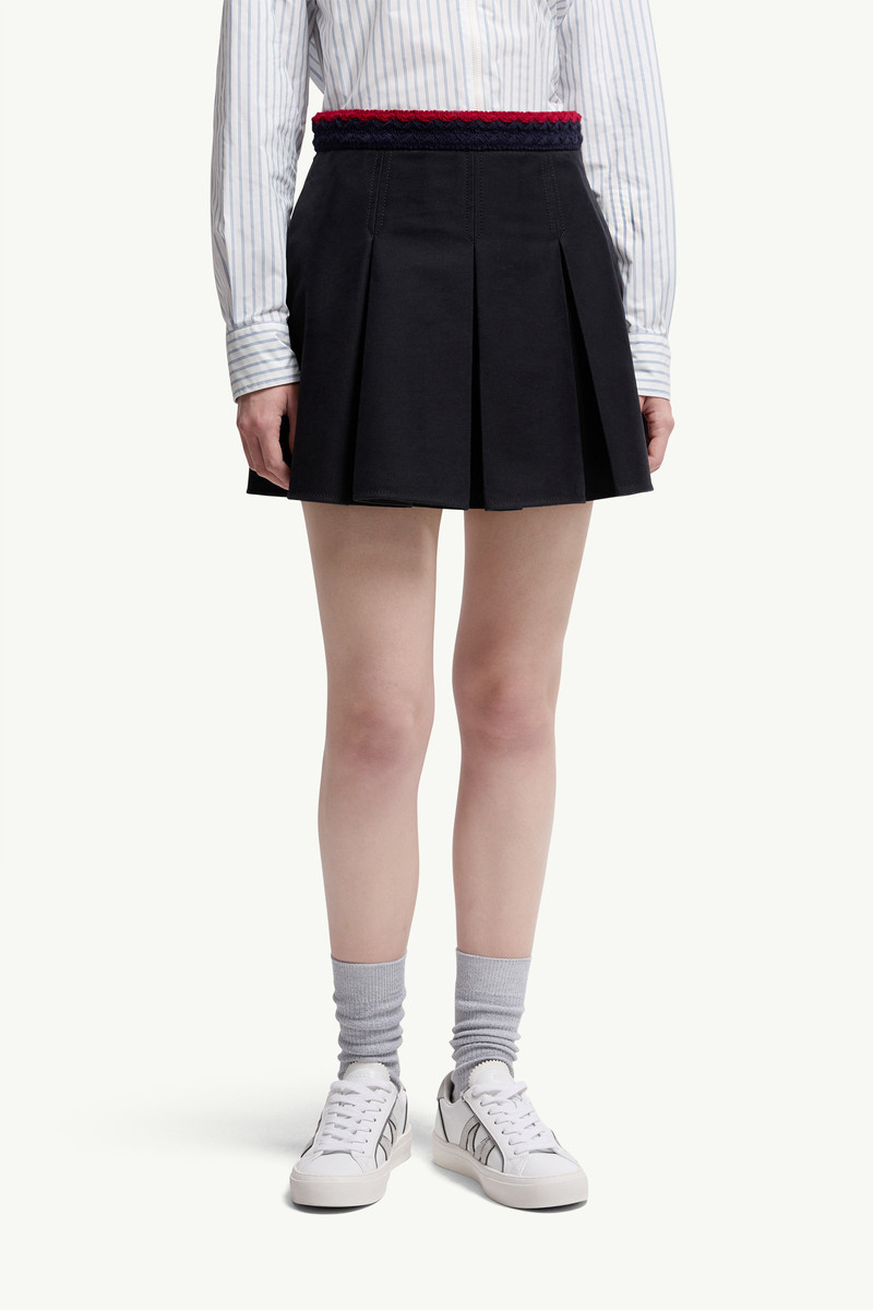 Cotton Gabardine Pleated Mini Skirt 3
