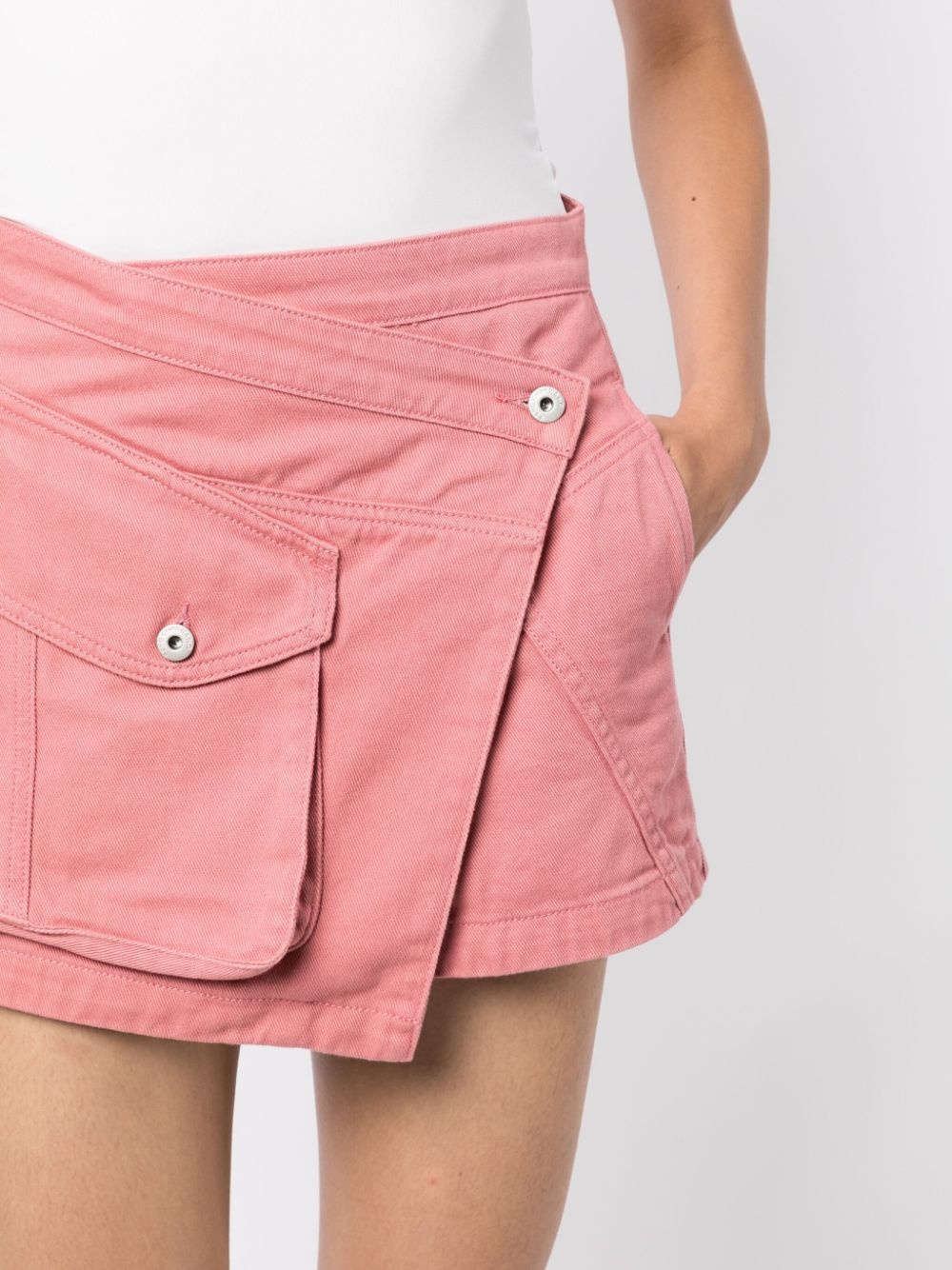 asymmetric cargo-pocket miniskirt - 5