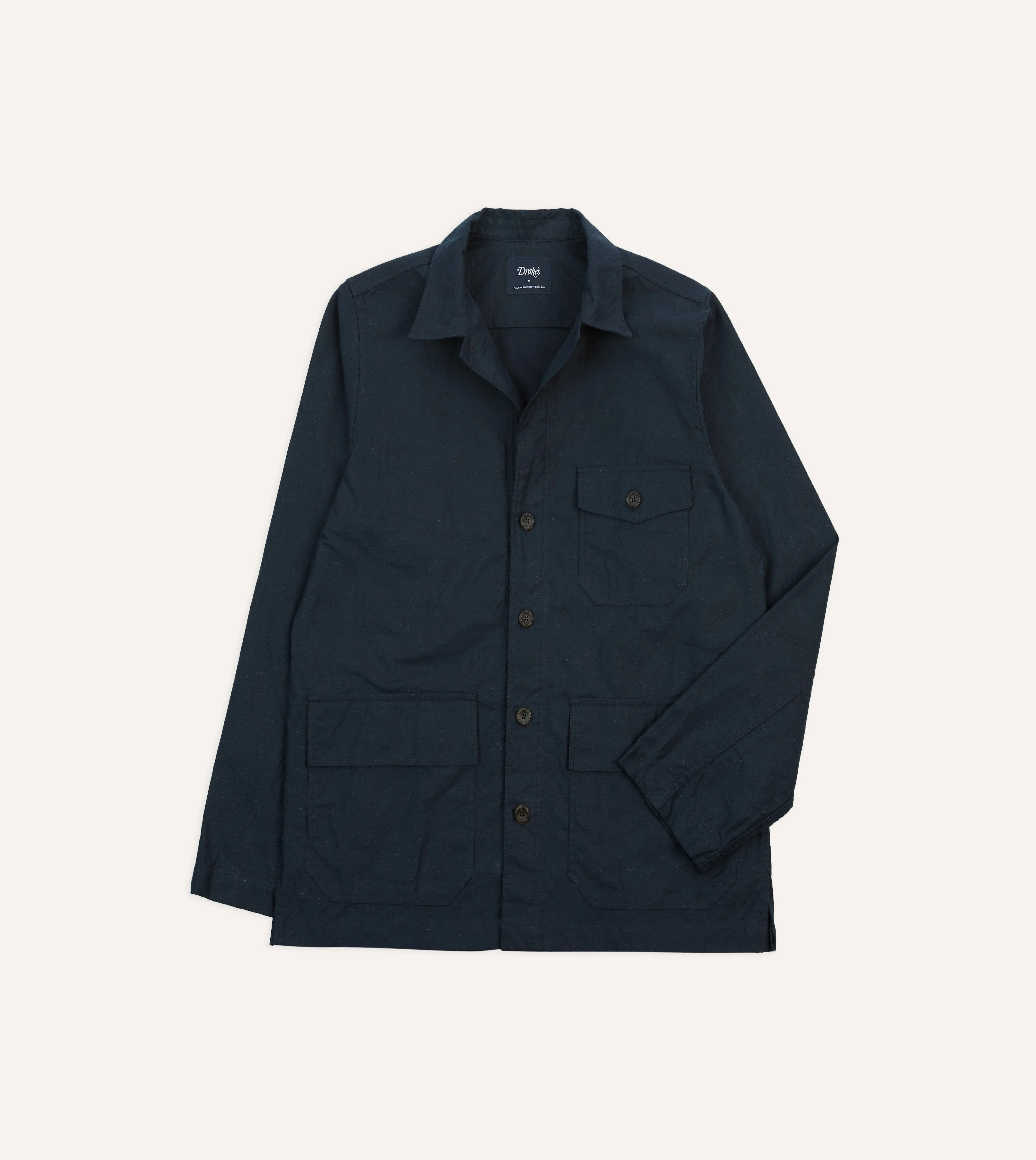 Navy Cotton Overshirt - 1