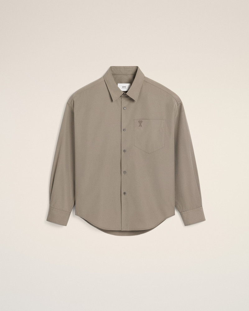 BEIGE COTTON AMI DE COEUR BOXY SHIRT 1