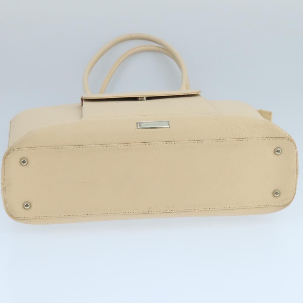 Burberry Shoulder Bag Leather White Silver - 5